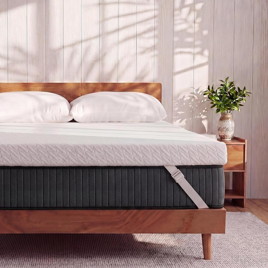 VALUXE 3 Inch Gel Memory Foam Mattress Topper Twin XL Size High Density Cooling Pad Pressure Relief Bed Topper (with Removable & Washable Bamboo Cover)