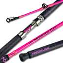 Monster Catfish Fishing Rod - 7' Medium Heavy, 1-Piece Glow in Dark Casting Rod, S-Glass & Carbon Graphite Blend, Durable EVA Foam Super Grip, Catfish Pole for Night Fishing (Pink)