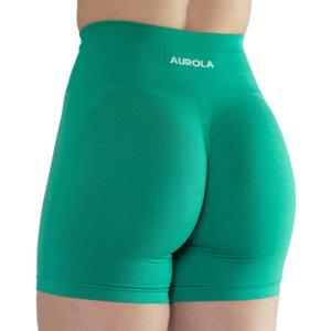 AUROLA Intensify Workout Shorts for Women Seamless Scrunch Short Gym Yoga Running Sport Active Exercise Fitness Shorts (Green, S)