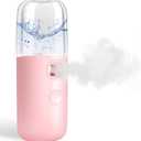 4 x GIVERARE Nano Facial Steamer, Handy Mini Mister, USB Rechargeable Mist Sprayer, 30ml Visual Water Tank Moisturizing&Hydrating for Face, Daily Makeup, Skin Care, Eyelash Extensions-Pink