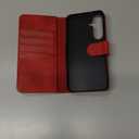 Compatible with Samsung Galaxy S25 Plus Genuine Leather Wallet caseRFID Blocking4 Credit Card HolderReal Leather Flip Folio Book Phone case Cover Women Men for Samsung S25 Plus case Red