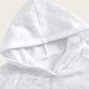 Women's Vintage Long Sleeve Loose Hoodie Drop Shoulder Thermal Casual Sweatshirt with Pocket (M)