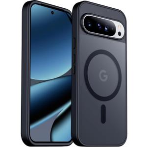 SPIDERCASE Magnetic for Google Pixel 10/ Pixel 10 Pro Case, Military Grade Drop Protection Slim Translucent Matte Shockproof Anti-Fingerprint Phone Case for Pixel 10/ 10 Pro 6.3 inch, Black