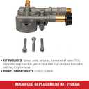 Simpson Cleaning 7108366 Manifold Replacement Kit for OEM Technologies 510020 and 520006 Axial Cam Pressure Washer Pump, Multi
