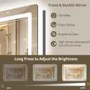 24"x48" LED Bathroom Mirror with Lights, Backlit + Front Lit, Anti-Fog, Lighted Bathroom Mirror for Wall, HD Shatterproof Tempered Glass, Dimmable, Memory Function (Horizontal/Vertical)