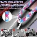 2 x C to C 240W Charging Cable with Wearable Bracelet Design,5A Fast Charging Phone Lanyard,Portable USB-C Charging Cable Phone Lanyard,Travel Essentials for Smartphones,Tablets,Laptops (Black)