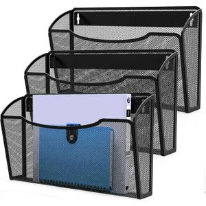 MINDEPOT Wall File Organizer,Hanging Wall Mounted File Folder Binder Holder Mail Organizer for Office,Home and School Supplies