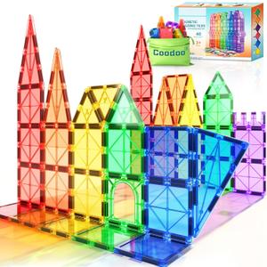 Magnetic Tiles Kids Toys STEM Magnet Toy for Toddler Magnetic Blocks Building Preschool Learning Sensory Montessori Toys for 3+ Year Old Boys and Girls, Safe Creativity Toddler Kids Toy 40PCS