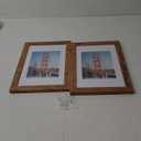 8x12 Picture Frame Set of 2, Rustic Brown Wood Frame with High Definition Glass, Display Pictures 6x8 with Mat or 8 x 12 without Mat for Horizontal or Vertical Tabletop and Wall Mounting