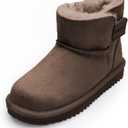 Balabala Kids Snow Boots Winter Boots for Girls Water Resistance Boys Snow Boots Girls Boots Faux Fur Suede Boots Warm (12 Little Kid, Coffee)