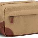 Vorspack Travel Toiletry Bag - Hanging Toiletry Bag for Men Water Resistant Canvas Shaving Bag with Large Capacity for Travel - Brown