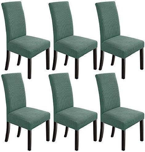 Cover for Dining Chairs Set of 3 Slip Covers for a Dining Chair Kitchen Parsons Chair Covers Washable Chair Covers for Dining Chairs Seat Protector for Hotel, Banquet, Ceremony (Dark Cyan）