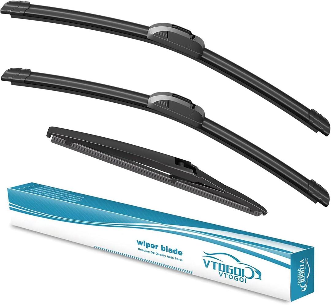 OEM Windshield Wiper Blades Replacement for Toyota Rav4 2019 2020 2021 2022 2023 2024 2025 Mazda 5 2006-2015, All Weather Original Factory Quality Front & Rear Wipers Set 26"+16"+12" (Pack of 3)