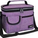 opux Insulated Lunch Bag for Men Women, Leakproof Heather Purple Lunch Box for Work, Portable Soft Lunch Cooler Bag with Shoulder Strap, Adult Lunchbox Lunch Pail for Kid Boy Girl School, 14 Can/8L