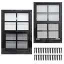 NeatiEase 2 Pack Shed Windows with Black Frame, 12 x 18 Flush Mount Small Window with Tempered Glass and Fiberglass Screen for Shed, Chicken Coop, Playhouse, Household, Garage