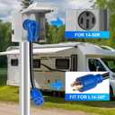 NEMA 14-50P to L14-30R Generator Transfer Switch Adapter Cord, 50A Male to 30A Female 250V/125V Generator RV EV Dryer House Adapter Plug, Twist Lock 4-Prong, STW 10AWG Heavy Duty Cable, 18 Inch