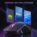 FFJ Wireless Gaming Mouse, 24000 DPI, Tri-Mode 2.4G/USB-C/Bluetooth 5.3 Gaming Mouse Wireless, RGB Programmable Mouse Gamer, 75Hrs Battery Life, Rechargeable Gaming Mice for PC, Mac, Black