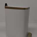 CEROELDA Small Bathroom Trash Can with Lid Soft Close-5L/1.3 Gal Slim Garbage Can-Metal Step Wastebasket-Rectangle Narrow Waste Bin for Office, Bedroom, Toilet, Live Room-White