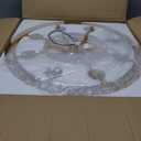 23" 8-Light Modern Crystal Chandelier Light Fixtures 2 Rings Gold Luxury Chandeliers for Dining Room Round Hanging Pendant Lighting for Living Room Kitchen Entryway Bedroom