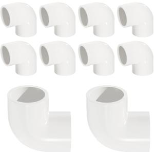 1" 10 Pcs 90 Degree Elbow Pipe Fittings (Socket x Socket), Heavy Duty 2 Way Right Angle Pipe Fitting for DIY Creations, Schedule 40 PVC Coupling Adapter.