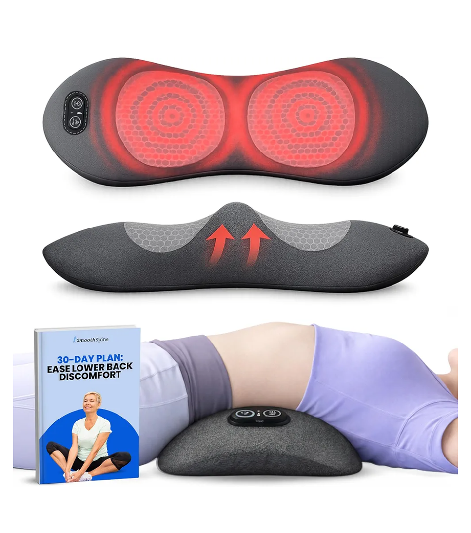 SmoothSpine Triple Fusion Back Massager - The Official Smooth Spine Massager with Heat - Design to Support Lower Back Comfort, Relaxation Device for Home Use (Triple Fusion Back Massager)