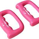 GYMENIST Set of 2 Hand Shaped Neoprene Exercise Workout Jogging Walking Cardio Dumbbells Pair (1-LB Pink)