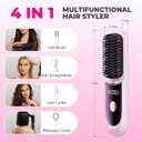 Mini Straightener & Curler, Cordless 2-in-1 Travel Hair Brush with Fast 20s Heat, 3 Temp Settings, USB-C, Lightweight for Everyone