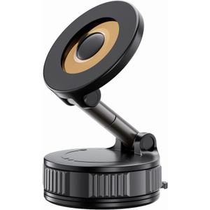 Vacuum Magnetic Suction Phone Holder, 360 Adjustable Suction Cup Phone Mount for Car/Gym/Mirror/Shower, Hands-Free Car Phone Holder, Compatible with iPhone Android and All Smartphones (Black)