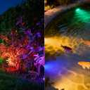 Solar Spot Lights Outdoor Waterproof IP68, 3-in-1 LED Color Changing Solar Landscape Lights, 2 Light Modes Pond Lights Landscape Path Lights for Outside Garden Yard Pond Pathway