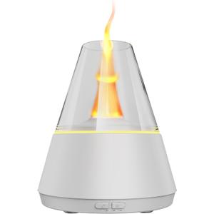TMEHM Essential Oil Diffuser, 7 Colors Candle Flame Air Diffuser Humidifier, Ultrasonic Aromatherapy Humidifier with Timer for Home, Bedroom, Office, Yoga (White, M)