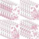 24 Pcs Mini Floral Notepads Small Wildflower Flower Spiral Pocket Notebooks Bulk for Back to School Gift for Student Bridal Wedding Party Favor Gifts Classroom Office Supplies (Pink and White)