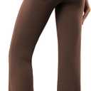 DLOODA Womens Dress Pants Stretchy Work Pants Business Casual Office Trousers Pull On Flare Slacks with 4 Pockets (Brown, S)