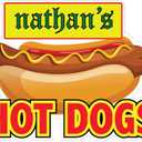 Food Truck Decals Nathan's Hot Dogs Concession Restaurant Die-Cut Vinyl Sticker & Sign 18 in on Longest Side