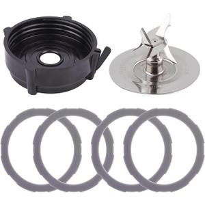 Replacement Blender Parts for Oster Pro 1200 Blender, Includes Stainless Steel Blender Cutter Blade 164160, Jar Base Bottom Cap 179854-000-000 and 4Pcs Silicone Rubber Gaskets 182341-000-842
