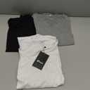 Ficerd 3 Pack Women's V Neck T Shirts, Summer Casual Short Sleeve Tops Loose Fit Rolled Sleeve Tees Trendy Shirts (XL)