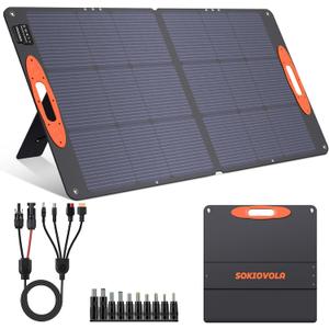 SOKIOVOLA N-Type 16BB 110W Portable Solar Panel for EF/Jackery/Bluetti/Anker Power Station, 25% High Efficiency ETFE Foldable Solar Panel Charger IP68 Waterproof for Outdoor Camping RV