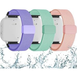Splash-Proof Stretchy Nylon Watch Bands Compatible with Gizmo Watch 3 2 1/Gabb Watch 3e 3 2 1/SyncUP Watch 2 1/Cosmo JrTrack 5/AT&T amiGO Jr Watch 2 1, 20mm Replacement Strap with Magnetic Buckle Kids, Mint Green