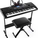 61-Key Electronic Keyboard Pack with Headphones,Microphone,Stand,Stool,and Power Supply-The Electronic Keyboards (Pack of 1), 33.84.112.7 Inch