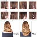 Duufin Hair Extensions Kit 500 Pcs Brown Micro Ring Beads 1 Micro Beads Plier 2 Hook Needle Pulling Loop 4 Plastic Alligator Hair Clips 1 Comb and 2 Bags Black Mini Rubber Hair Elastic