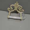 Comfify Fleur De Lis Cast Iron Toilet Paper Holder Wall Mounted Tissue Dispenser European Vintage Design 7.28" x 6.29" x 3.74" Includes Screws and Anchors Antique White