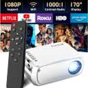 Mini Projector With WiFi, Portable Projector for iPhone, Movie Projector HD 1080P Support, Small Gift Video Projector for Outdoors & Indoors, Compatible with IOS/Android Phone/Laptop/TV Stick