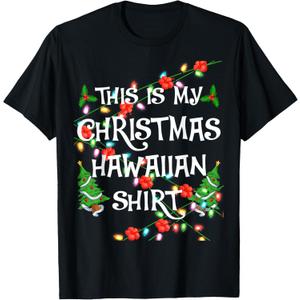 Xmas Lighting Holiday This Is My Christmas Hawaiian T-Shirt L