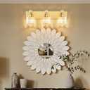 PRESDE Crystal 3 Light Vanity Light for Bathroom Gold Bathroom Lights Fixtures Over Mirror Modern Wall Sconce Lamp