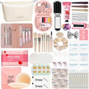 Bridal Emergency Kit for Wedding Day, Women's 40+ Essentials Items for Bride with Cosmetic Bag, Must-Haves for Wedding & Daily Travel, All-in-One Survival Set, Perfect Bride Wedding Gift