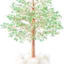 MASGEMES Green Aventurine with Crystal Quartz Base,Gemstone Crystal Tree of Life,Feng Shui Decor Bonsai Money Tree,Healing Crystals Positive Energy-Good Luck Spiritual Gift, 10''-11''