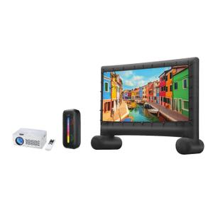 Ilive Pop-Up Mov Theater Kit 120 Screen Size, Up To 150 Protection Size, Bluetooth Party Speaker