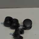 JOY worker Lockable Stem Caster Wheels Set of 4, Metric M8 Nylon Threaded Swivel Caster, 2.5 Inch Stem Casters Replacement for Standing Desk & Mobile Desk, Each Load Capacity 110lbs, Black