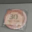 30th Rose Gold Birthday Plates and Napkins, 9 Inch Pink Rose Gold Disposable Dinner Dessert Plates Happy 30th Birthday Party Supplies Decorations for Girls Women