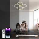 30W Modern LED Ceiling Light, 27 Inch 4 Ring Design, 3500K - 6500K Dimmable, 1500LM - 3000LM, Flush Mount, for Kitchen, Bedroom, Living Room and More, Remote & App Control (Gold)