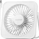 Gaiatop USB Desk Fan, 5 Inch Small Portable Table Desktop Fans with Strong Wind Ultra Quiet 3 Speeds and 180 Tilt Folding, Mini Personal Cooling Essentials For Office Home Bedroom Dorm Kitchen White
